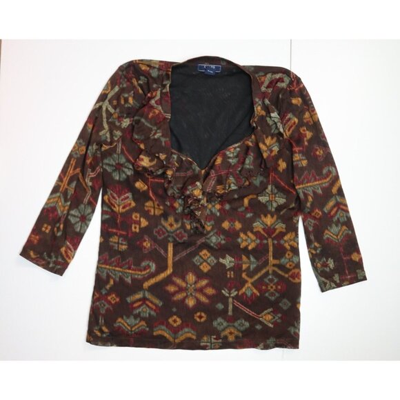 Ralph Lauren Southwest Aztec Print Blouse - Picture 1 of 4
